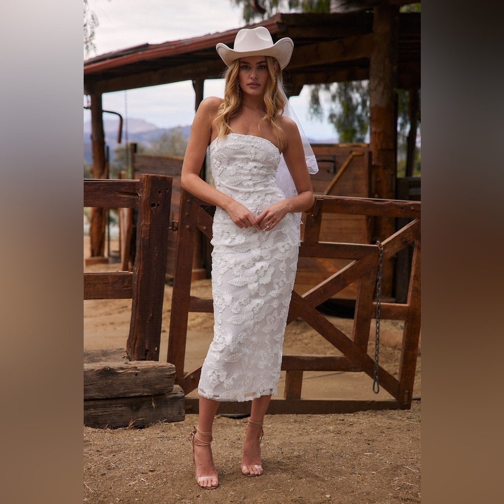 12th Tribe White Strapless Dress